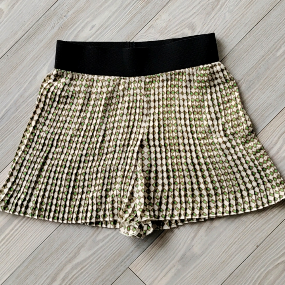 Sheer pleated shorts size small